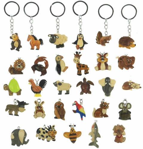5001M: Animal Keyrings - Medium - 25+ Designs (Pack Size 72) Price Breaks Available JANUARY